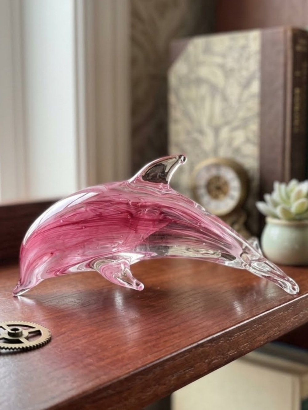 Dynasty Gallery Handblown Pink and Clear Glass Dolphin Figurine
GLOW IN THE DARK